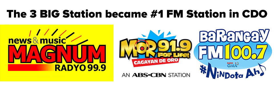 Insights: The 3 Big Stations became #1 FM Stations in Cagayan de Oro City